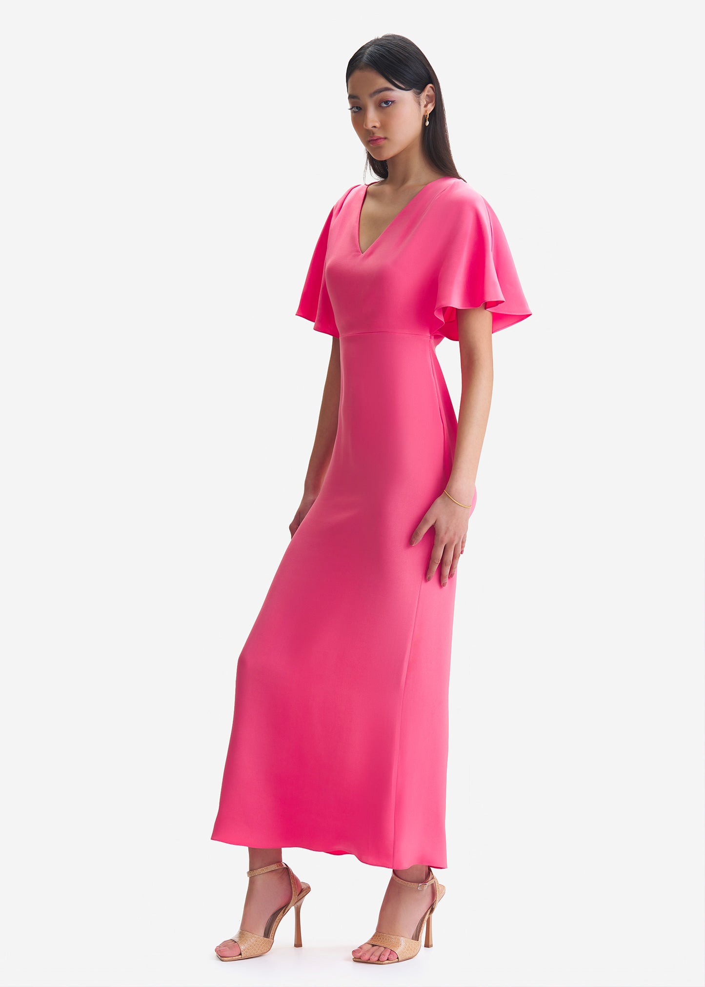 essie maxi dress AFRM Essie off the shoulder cut out back detail ruched maxi dress in pastel abstract print