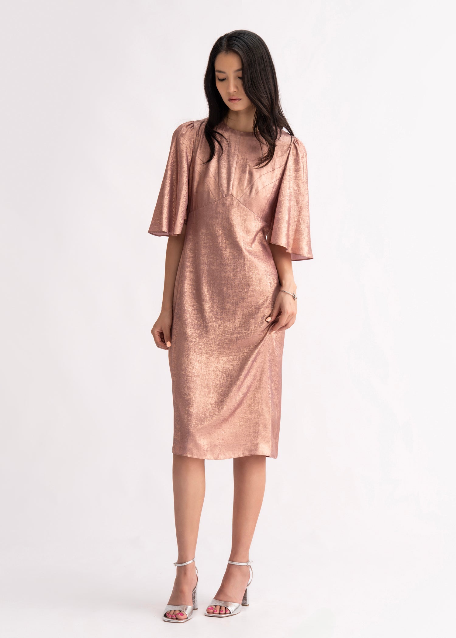 Mei Dress -Metallic Pink