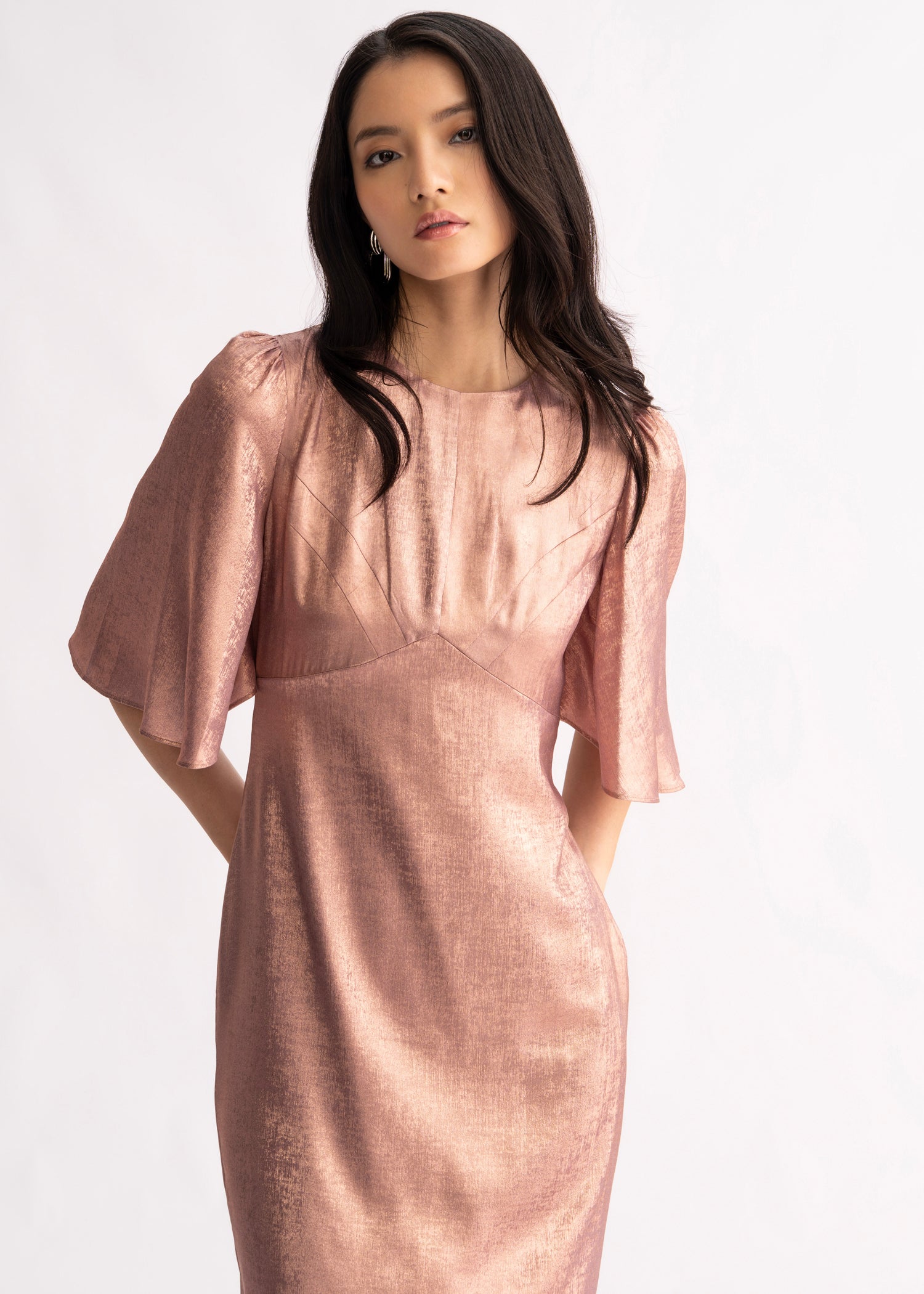 Mei Dress -Metallic Pink