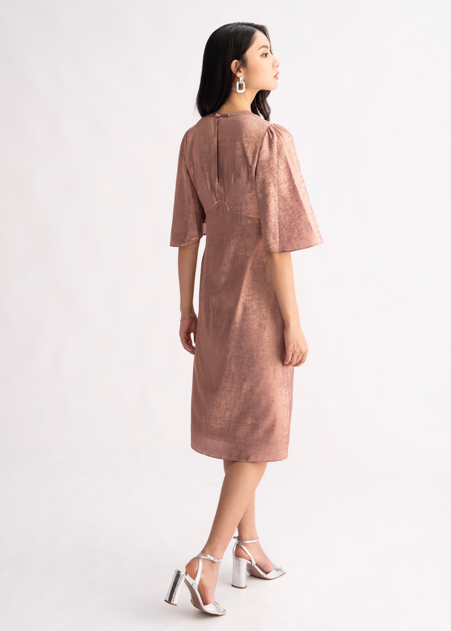 Mei Dress -Metallic Pink