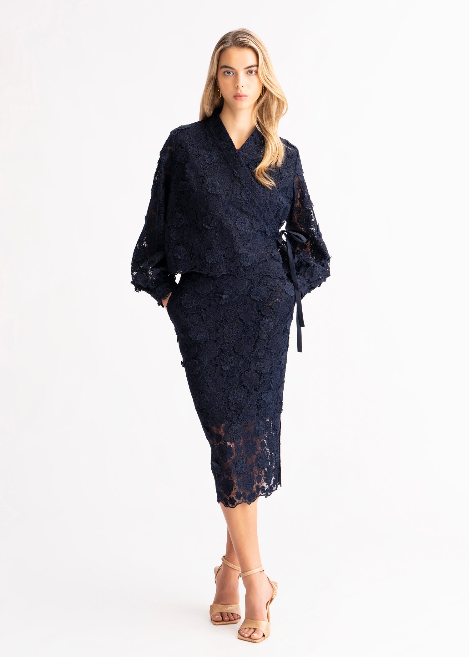 Zhi Jacket- Navy Lace