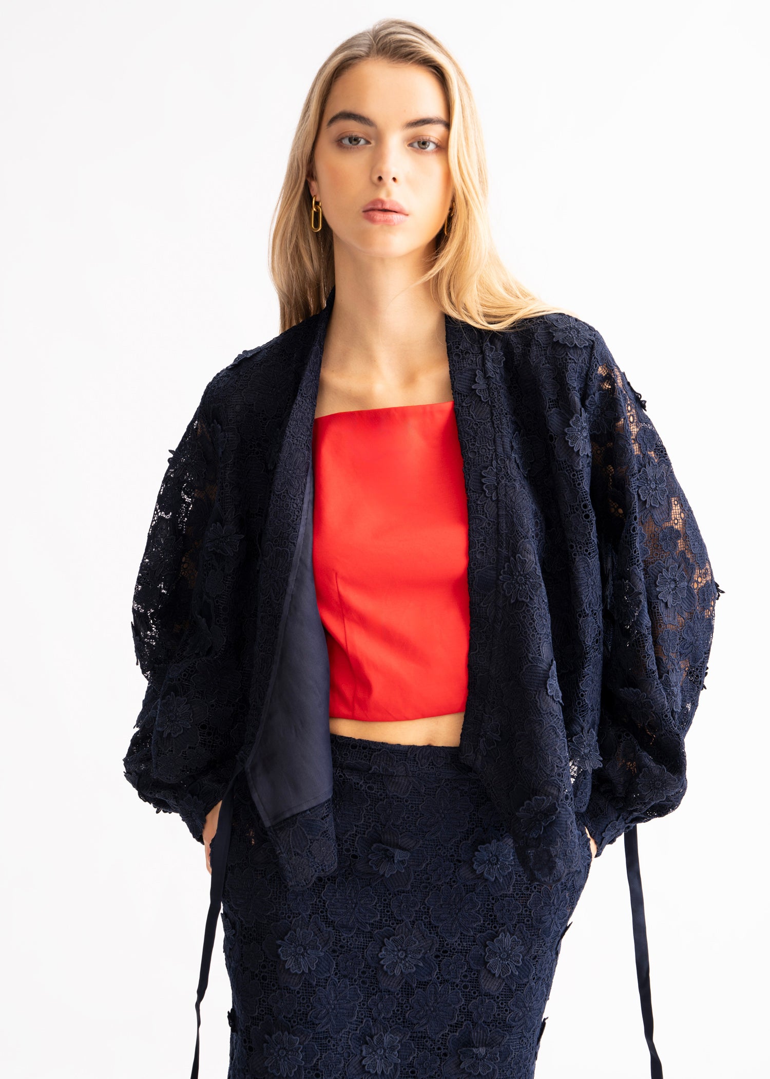 Zhi Jacket- Navy Lace