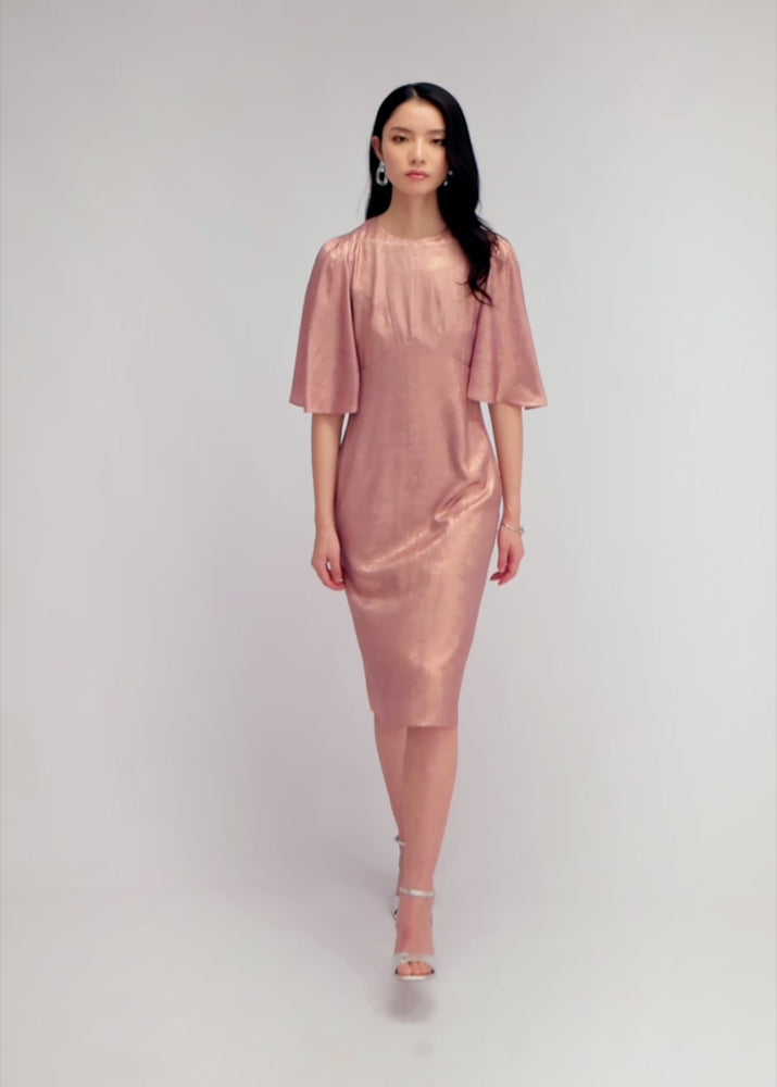 
                  
                    Load and play video in Gallery viewer, Mei Dress -Metallic Pink
                  
                