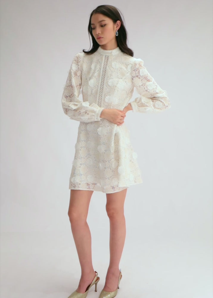 
                  
                    Load and play video in Gallery viewer, Fen Dress -Off White Lace
                  
                