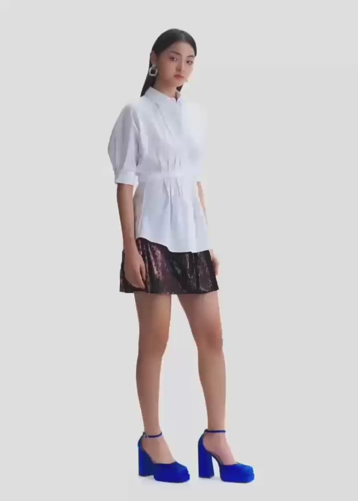 
                  
                    Load and play video in Gallery viewer, Lee Mini Skirt -Dark Brown
                  
                