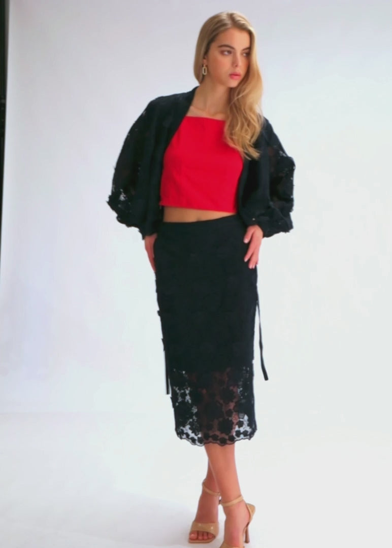 
                  
                    Load and play video in Gallery viewer, Zhi Jacket- Navy Lace
                  
                