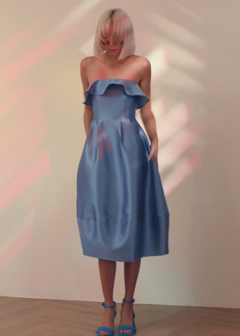 
                  
                    Load and play video in Gallery viewer, Cloe Dress -Powder Blue
                  
                