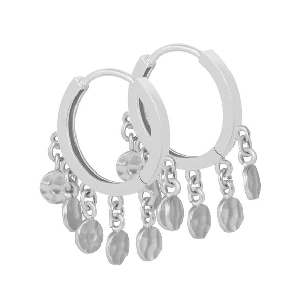 
                  
                    Astrid & Miyu - Mystic Coin Charm Hoops Earring - Silver
                  
                